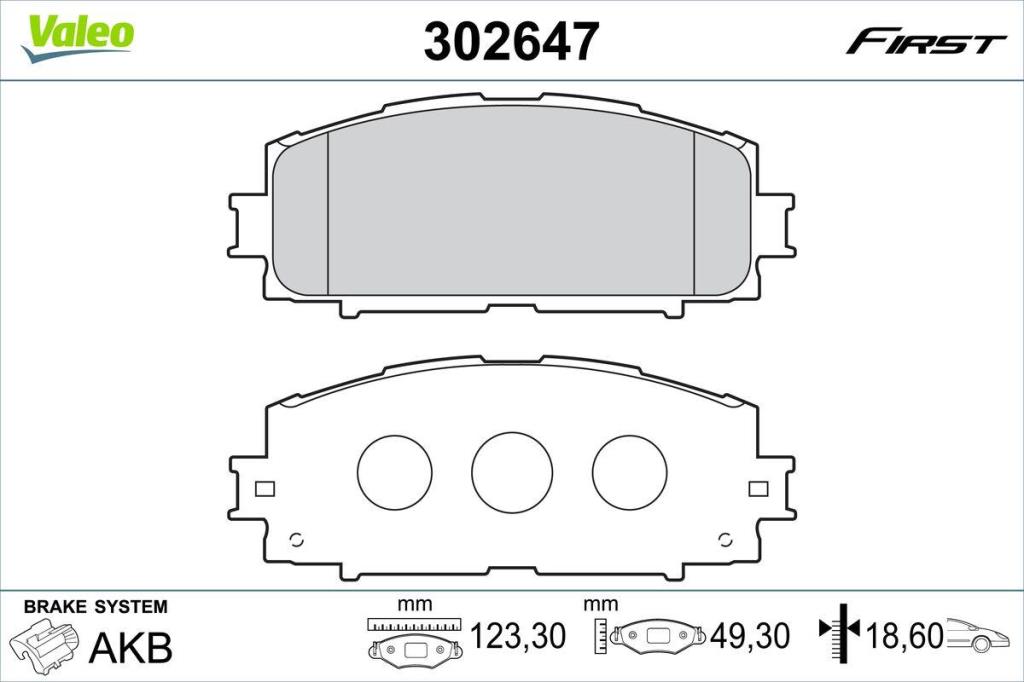 Jogo de 4 pastilhas de travão VALEO ref. 302647